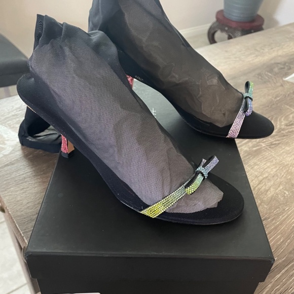 MARCO de VINCENZO Sheer Mesh Swarovski Crystal Stocking Boot Size 39 - Picture 5 of 14